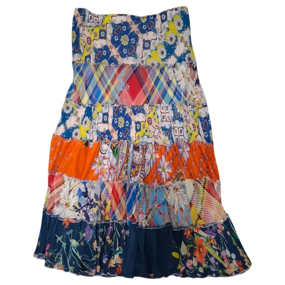 JOHNNY WAS JWLA Colorful LIANA TIER Layered Gypsy Maxi Skirt Sz XL